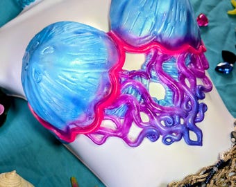 Top de medusa de silicona con los vivos colores de la carabela portuguesa.