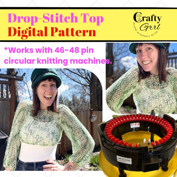 Fishnet, Mesh, Drop stitch Top for Circular Knitting Machines, Digital Download