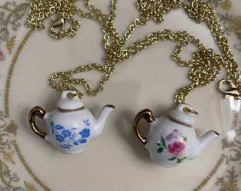 Teapot necklace, cottagecore, whimsical teapot necklace, tea lover.