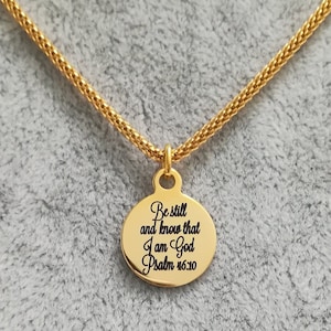 Bible Verse Necklace, Scripture Necklace, Christian Necklace, Gold Christian Necklace, Christian Necklace Canada, Christian Charm Necklace,