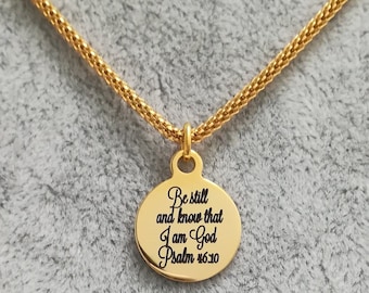 Bible Verse Necklace, Scripture Necklace, Christian Necklace, Gold Christian Necklace, Christian Necklace Canada, Christian Charm Necklace,