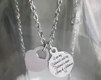Collar de versículos bíblicos, collar de escrituras, collar cristiano, soy mis amados, collar cristiano de plata, collar cristiano largo,