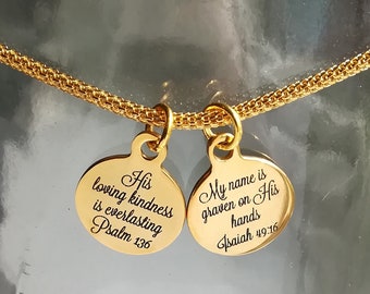 Collar de versículos bíblicos, collar de las Escrituras, collar cristiano, collar cristiano de oro, collar cristiano Canadá