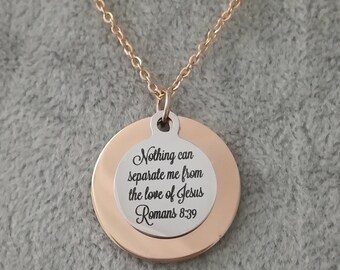Bible Verse Necklace, Rose Gold Christian Necklace, Christian Necklace, Scripture Necklace, Short Christian Necklace,