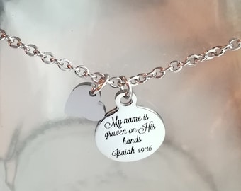 Collar de versículos bíblicos, collar de las Escrituras, collar cristiano, collar cristiano de plata, collar cristiano Canadá, collar cristiano largo