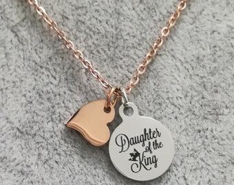 Collar de versículos bíblicos, collar de las Escrituras, collar cristiano, collar de corazón cristiano, collar de corazón de oro, collar cristiano de oro rosa,