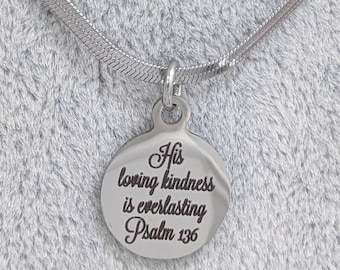 Bible Verse Necklace, Scripture Necklace, Christian Necklace, Silver Christian Necklace,