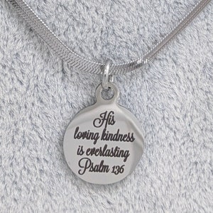 Bible Verse Necklace, Scripture Necklace, Christian Necklace, Silver Christian Necklace,