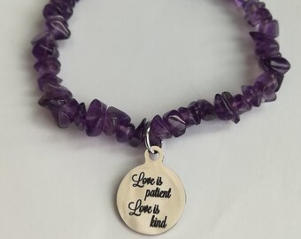 Bible Verse Bracelet, Scripture Bracelet, Christian Bracelet, Christian Bracelet Canada, Amethyst Bracelet