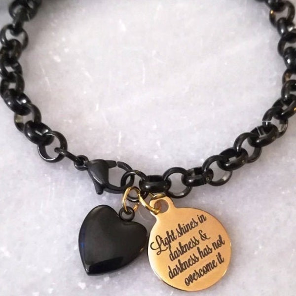 Bible Verse Bracelet, Scripture Bracelet, Christian Bracelet, Christian Bracelet Canada, Black Christian Bracelet