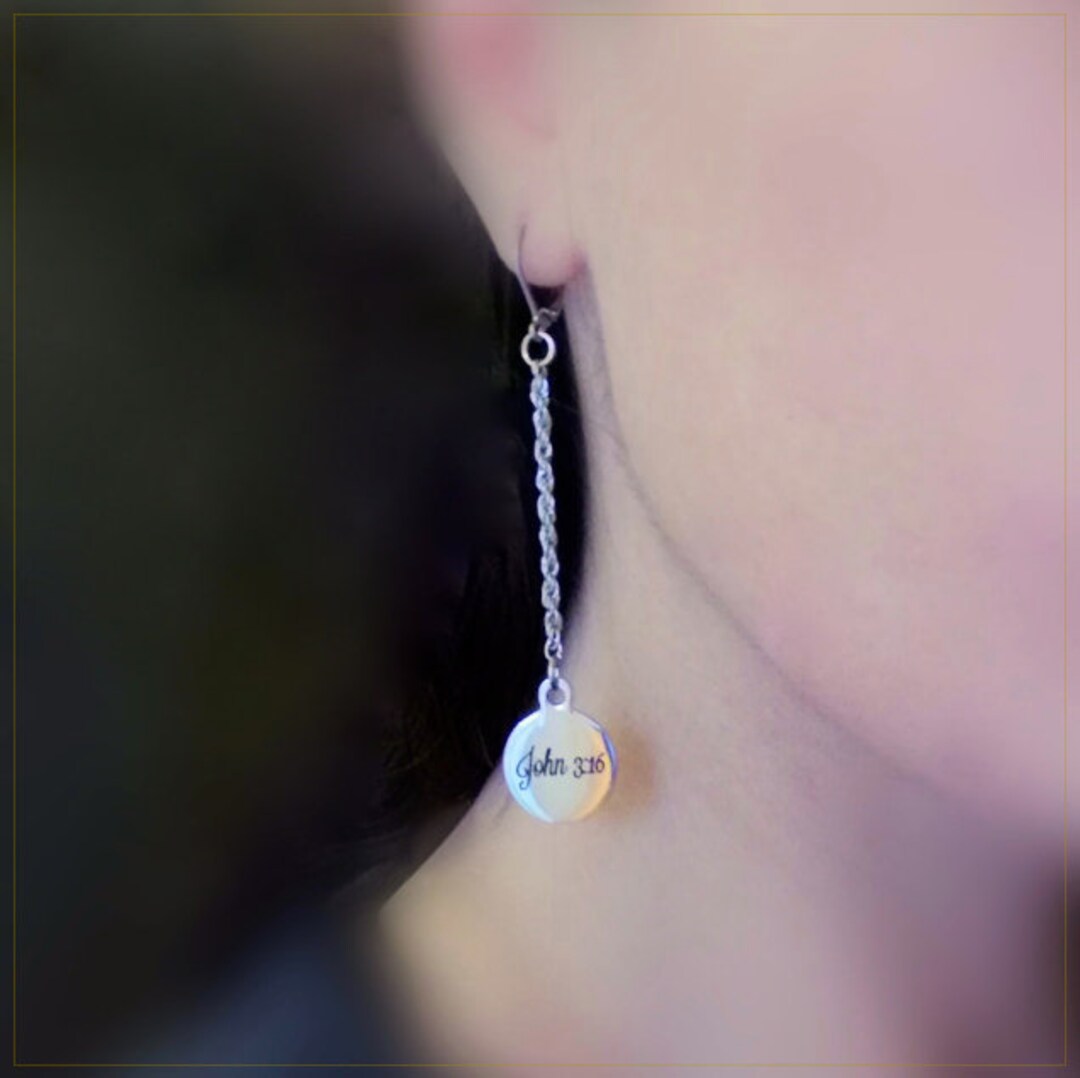 Bible Verse Earrings, Scripture Earrings, Christian Earrings, Christian