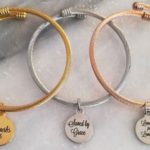 Bible Verse Bracelet, Scripture Bracelet, Christian Bracelet, Christian Bangle, Christian Bracelet Canada, Rose Gold Christian Bracelet