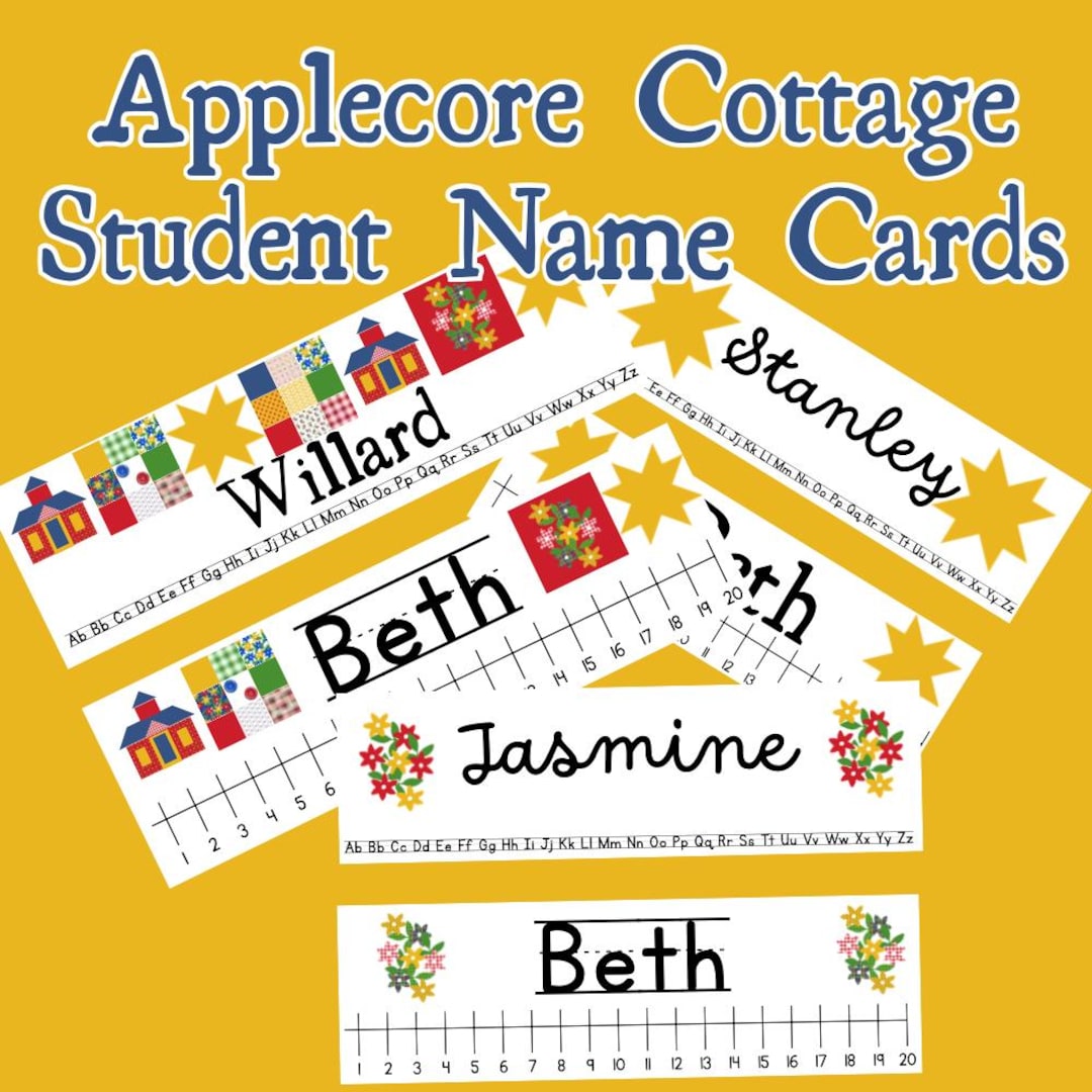 Applecore Cottage Student Name Label Cards for Classroom - Etsy