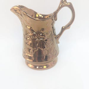 Antique Copper Lusterware Creamer Pitcher