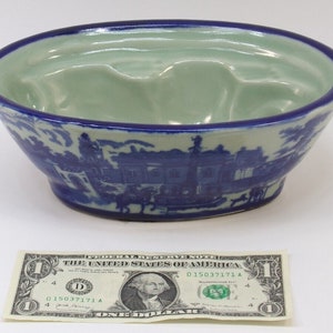 Vintage Victoria Ware Ironstone Bunny Rabbit Butter Mold. Flow Blue Reproduction