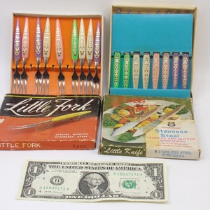 Vintage MCM Little Forks & Little Knives Cocktail Sets