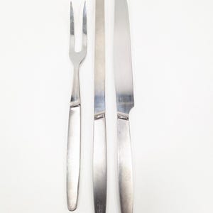 Vintage MCM 3 Piece Stainless Steel Carving Set made in Austria