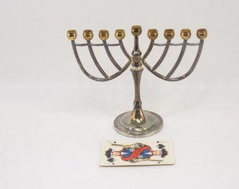 Godinger Silver Art Co, Silver & Gold Plated Menorah Hanukkah