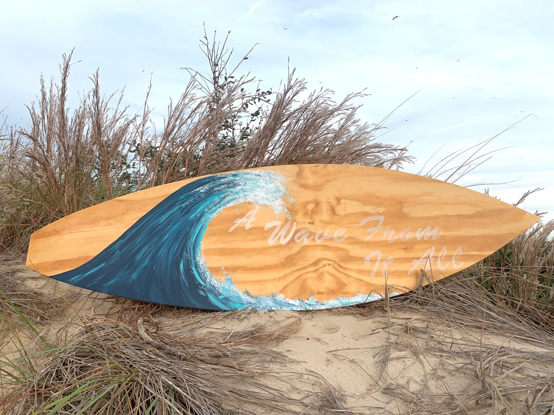 5 Wooden Surfboards Art/ Wave Art/custom Wooden Surf Decor/beach Decor