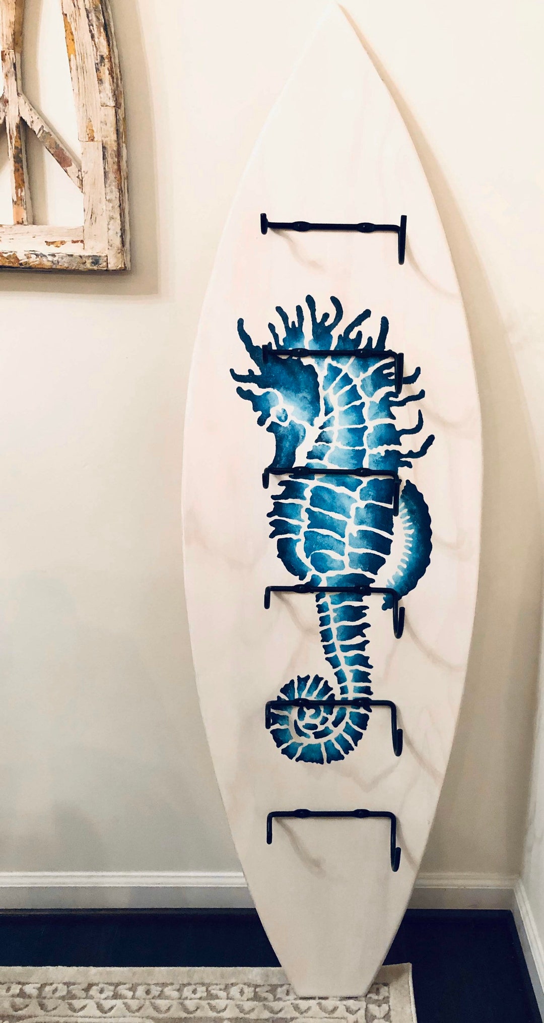 Surfboard Wine Rack Ombré Seahorse Etsy