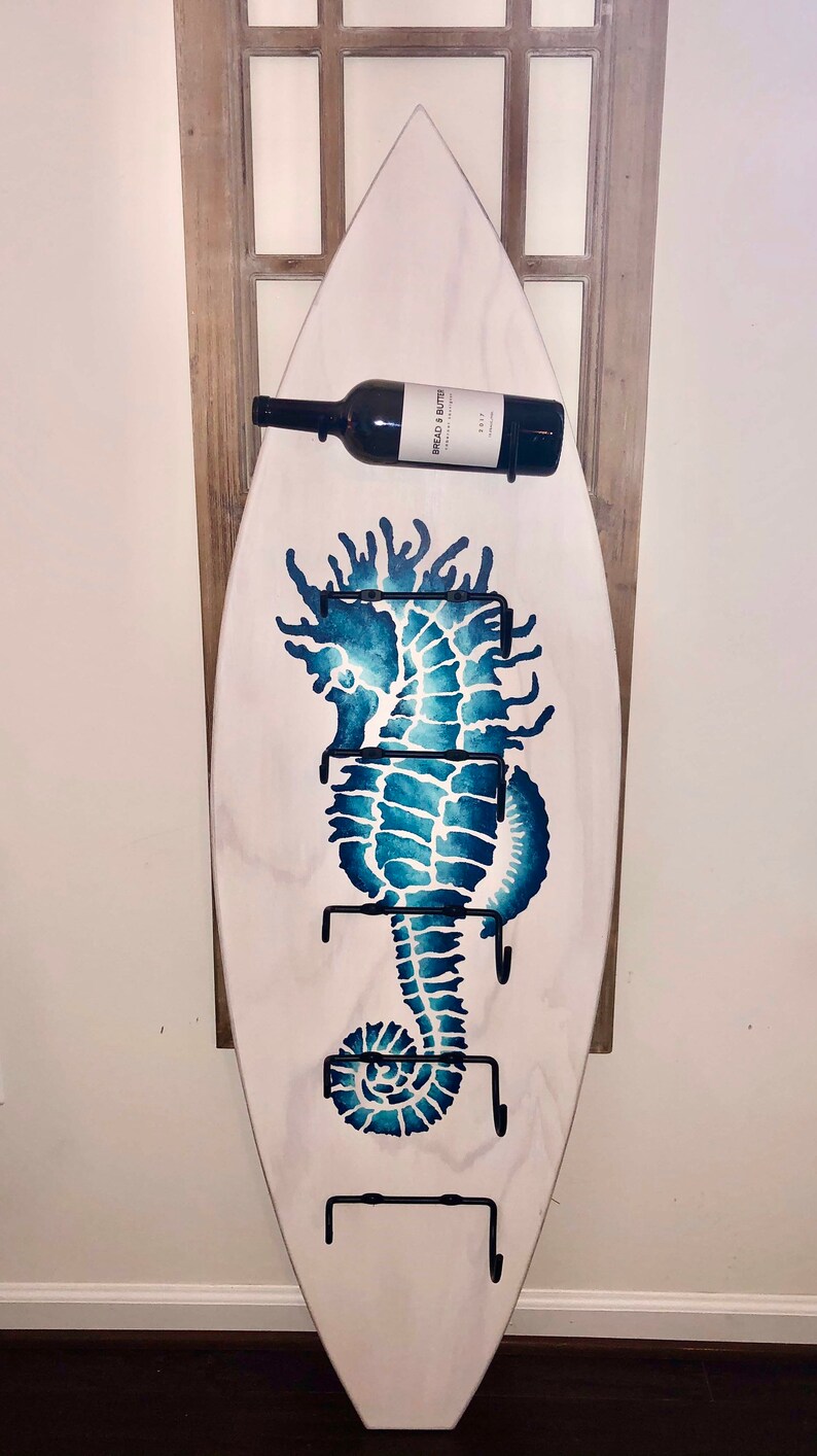 Surfboard Wine Rack Ombré Seahorse Etsy