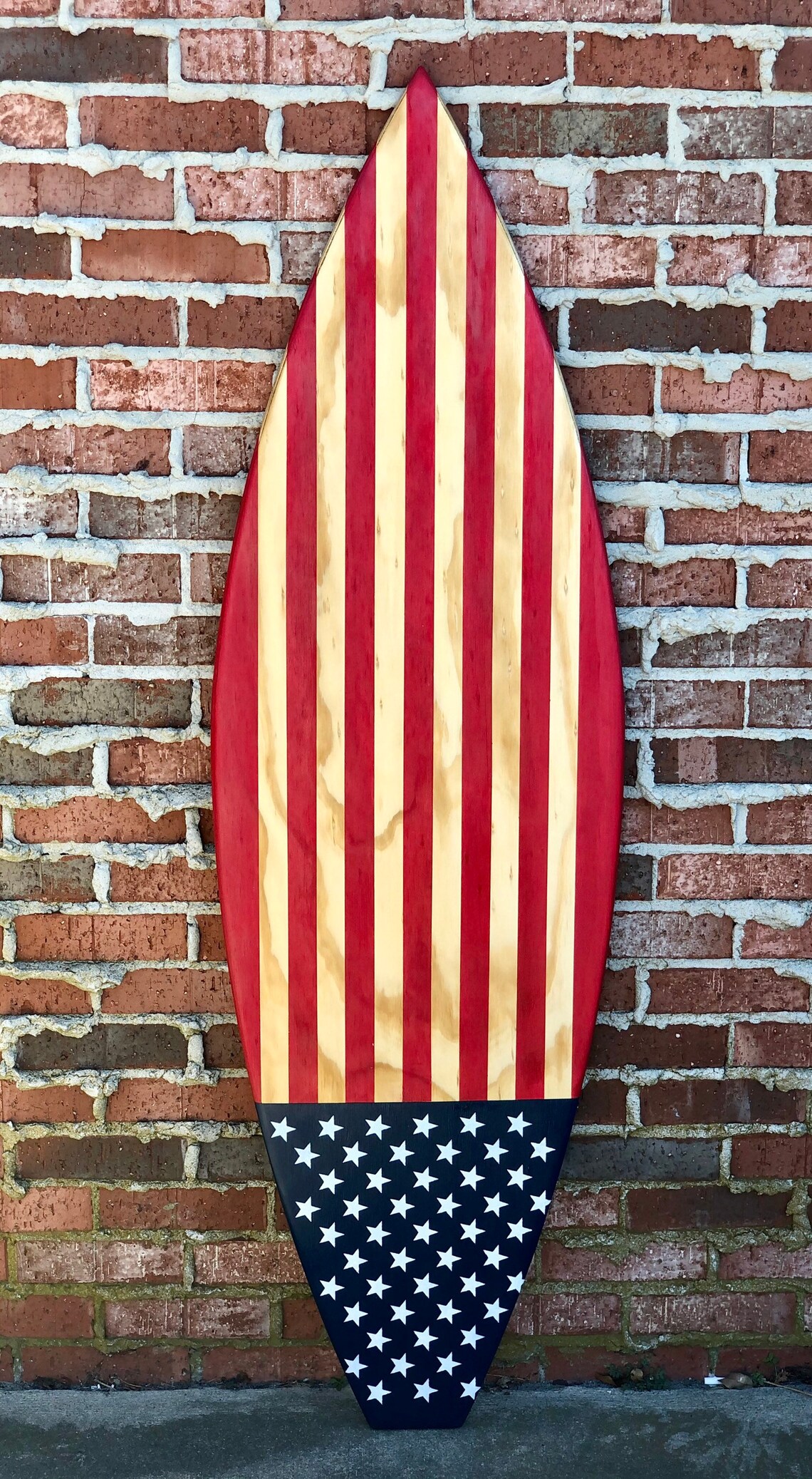 Americana Wood Surfboard Flag/ Wood Surfboard/usa Flag/ Surf Etsy