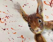 Red Squirrel Giclée Print: Signed Fine Art by Janet Bird