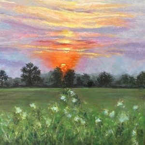 Stunning ORIGINAL Sunset Painting by British Artist