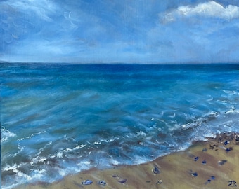 Tranquil ORIGINAL seascape painting by British artist