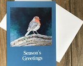 Large robin Christmas card by British artist