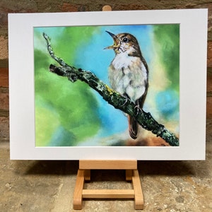 Top quality giclee print of 'Melody Maker' a nightingale painting by artist Janet Bird image 2