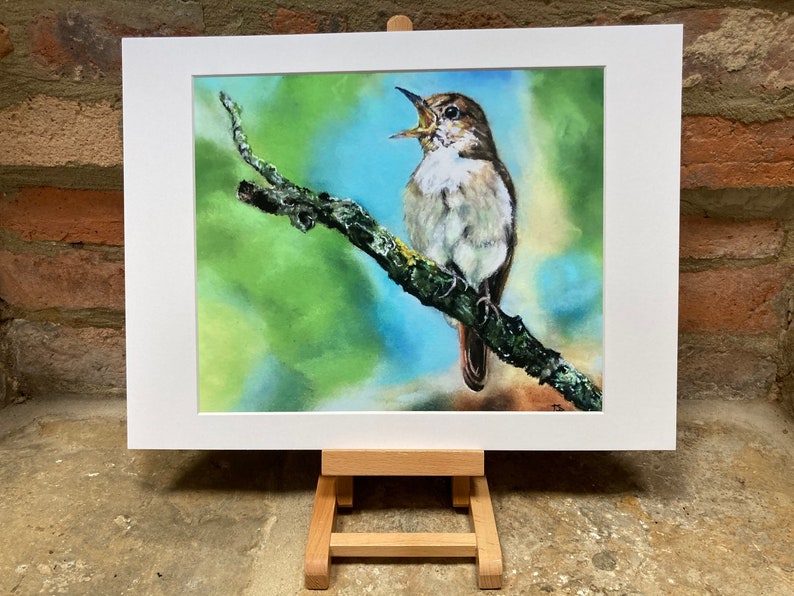 Top quality giclee print of 'Melody Maker' a nightingale painting by artist Janet Bird image 2