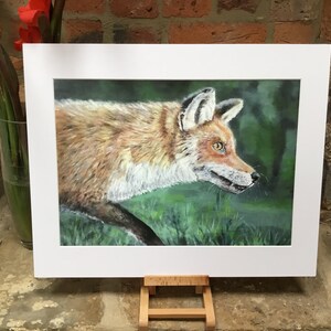 Top quality giclee print of 'On the Hunt' a fox painting by artist Janet Bird image 2