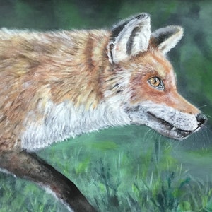 Top quality giclee print of 'On the Hunt' a fox painting by artist Janet Bird image 1