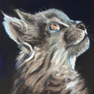 Top quality giclee print of 'Upward Glance' a cat painting by artist Janet Bird image 1