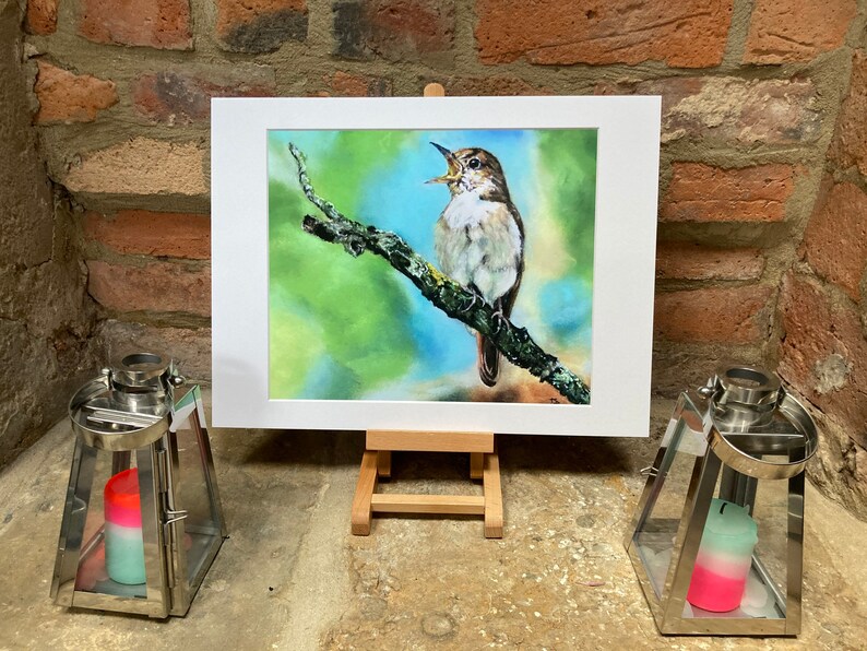 Top quality giclee print of 'Melody Maker' a nightingale painting by artist Janet Bird image 3