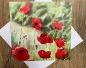 Poppy Garden Greeting Card: British Artist Design