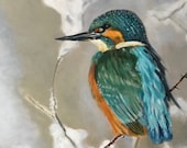 ORIGINAL kingfisher painting by British artist