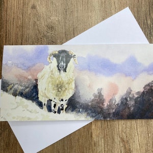 Winterspell - gorgeous sheep greeting card designed by British artist