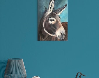 Beautiful ORIGINAL donkey painting by British artist