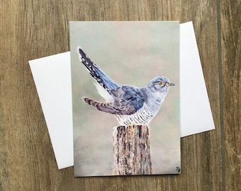 Cuckoo - small greeting card by UK artist Janet Bird