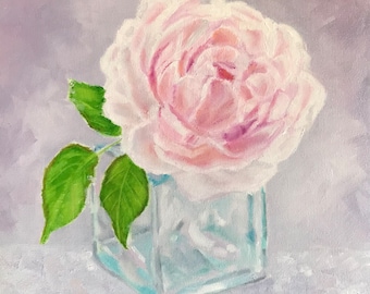 Pretty ORIGINAL rose painting by British artist