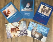 Pack of five large Christmas cards designed by British artist