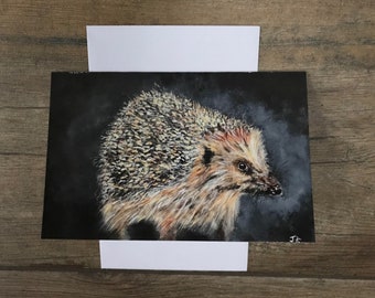 Cute hedgehog card by British artist