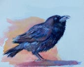 ORIGINAL raven painting by British artist