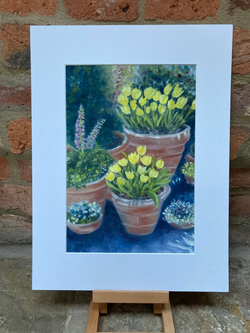 Top quality giclee print of 'Terracotta Pots a painting by artist Janet Bird image 2