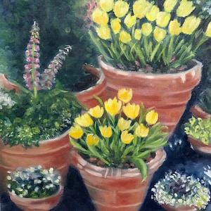 Top quality giclee print of 'Terracotta Pots a painting by artist Janet Bird image 1