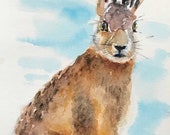 Hare Watercolor Giclee Print by British Artist