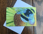 Bee greeting card by UK artist Janet Bird