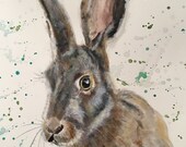 Hare Giclee Print: 'Horatio' Fine Art by Janet Bird